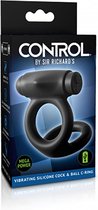 Vibrating Silicone Cock & Ball C-Ring - Black - Cock Rings