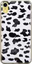 iPhone XR hoesje - Koeienprint - Soft Case Telefoonhoesje - Print - Zwart