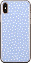 iPhone X/XS hoesje - Lila stippen - Soft Case Telefoonhoesje - Gestipt - Paars