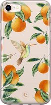 Hoesje geschikt voor iPhone SE (2020) - Tropical fruit - Soft Case - TPU - Natuur - Oranje - ELLECHIQ