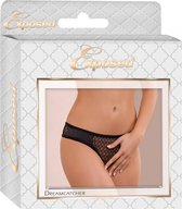 Crotchless Tanga - Black - L/XL - Lingerie For Her