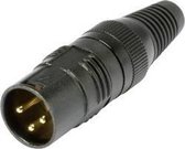 Hicon HI-X3CM-G XLR-connector Stekker, recht Aantal polen: 3 Zwart 1 stuk(s)