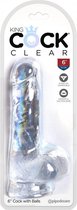 King Cock Clear 6" Cock with Balls - Realistic Dildos - Strap On Dildos