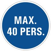 Maximaal 40 personen sticker 50 mm - 10 stuks per kaart