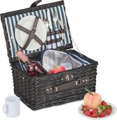 relaxdays Picknickmand voor 2 personen - picknick set - picknicktas - opbergmand