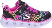 Skechers Girls Heart Lights Shimmer Spots sneakers - Zwart - Maat 37