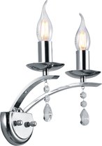 LED Wandlamp - Wandverlichting - Nitron Lacarno - E14 Fitting - Rond - Mat Chroom - Aluminium