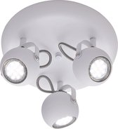 LED Plafondspot - Nitron Bosty - GU10 Fitting - 3-lichts - Rond - Mat Wit - Aluminium