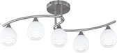 LED Plafondlamp - Plafondverlichting - Nitron Covino - E14 Fitting - 5-lichts - Rond - Mat Nikkel - Aluminium