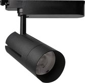 LED Railverlichting - Track Spot - Froty - 30W 1 Fase - Rond - Aanpasbare Kleur - Mat Zwart Aluminium