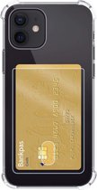 Hoes voor iPhone 12 Mini Hoesje Met Pasjeshouder Transparant Extra Stevig - Hoes voor iPhone 12 Mini Pashouder Shock Proof - Transparant