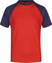 Heren t-shirt rood/navy 3XL