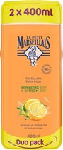 Le Petit Marseillais Douchegel BIO IJzerkruid & BIO Citroen 2x400 ml