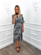 Zebra Ruffel Midi Dress