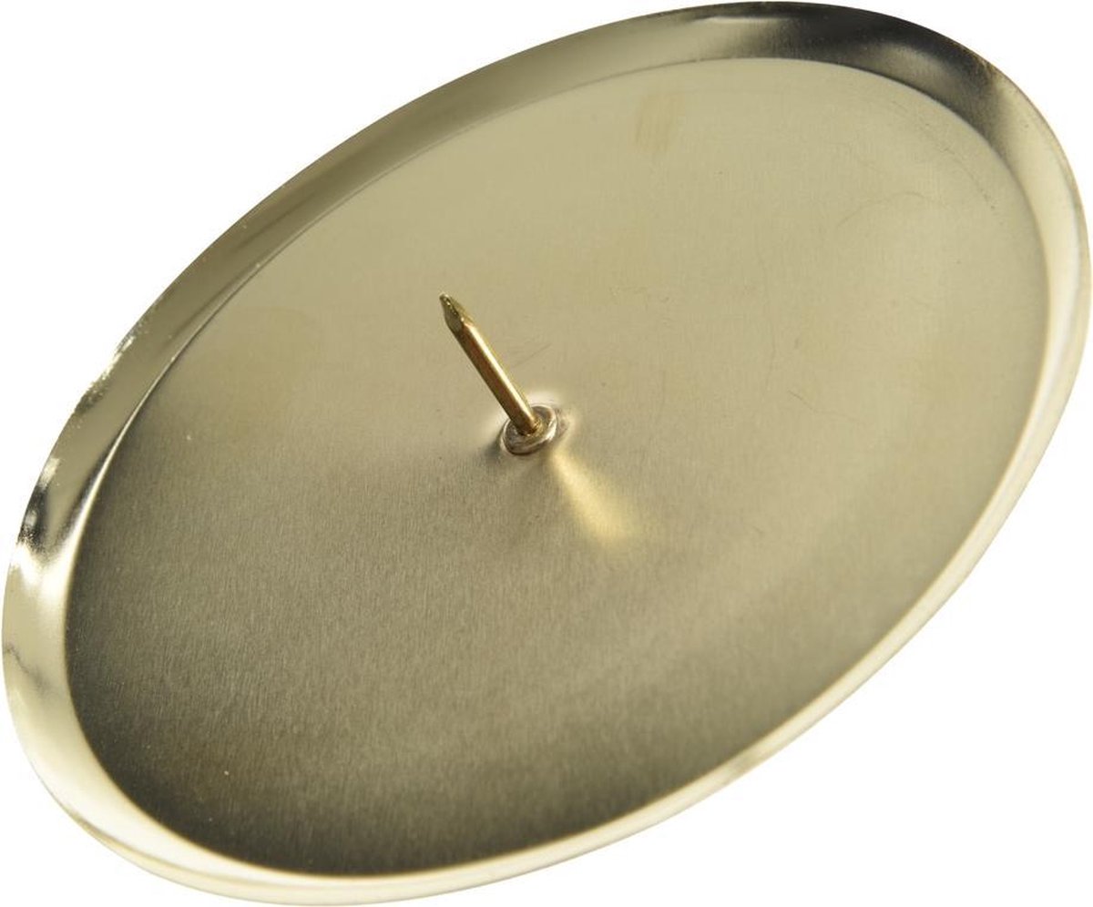 Kaarshouder ijzer d6 cm l.goud 4st