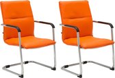 CLP Seattle Set van 2 bezoekersstoelen - Kunstleer oranje