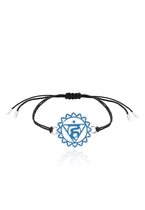 Nenalina Dames Armband Vishuddha Chakra Symbol Anhänger Enamel 925 Silber