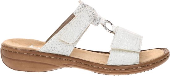 Rieker -Dames - off-white/ecru/parel - slippers \u0026 muiltjes - maat 36 |  bol.com