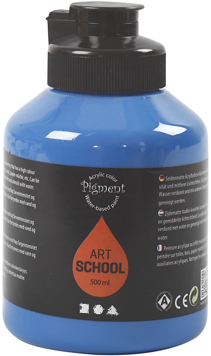 Pigment Art School, primair blauw, 500 ml