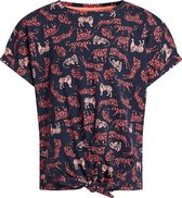 WE Fashion Meisjes T-shirt met dessin en knoopdetail