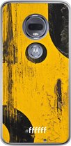 Motorola Moto G7 Hoesje Transparant TPU Case - Black And Yellow #ffffff