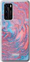 Huawei P40 Hoesje Transparant TPU Case - Corundum Pool #ffffff