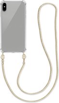 kwmobile hoesje voor Apple iPhone XS Max - Beschermhoes voor smartphone in transparant / goud - Hoes met koord