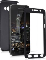 kwmobile 360 graden hoesje voor Samsung Galaxy A5 (2017) - volledige bescherming met screenprotector - metallic zwart