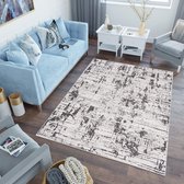 Tapiso Lotus Vloerkleed Woonkamer Slaapkamer Antraciet Design Modern Woonsfeer Sfeervol Interieur Duurzaam Hoogwaardig Tapijt Maat - 160 x 220 cm