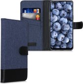 kwmobile telefoonhoesje voor LG K61 - Hoesje met pasjeshouder in donkerblauw / zwart - Case met portemonnee