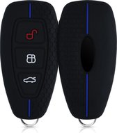 kwmobile autosleutel hoesje voor Ford 3-knops autosleutel Keyless Go - Autosleutel behuizing in zwart / blauw