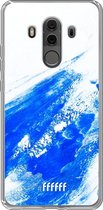 Huawei Mate 10 Pro Hoesje Transparant TPU Case - Blue Brush Stroke #ffffff