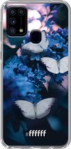 Samsung Galaxy M31 Hoesje Transparant TPU Case - Blooming Butterflies #ffffff