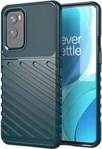 OnePlus 9 Hoesje Twill Thunder Texture Back Cover Groen