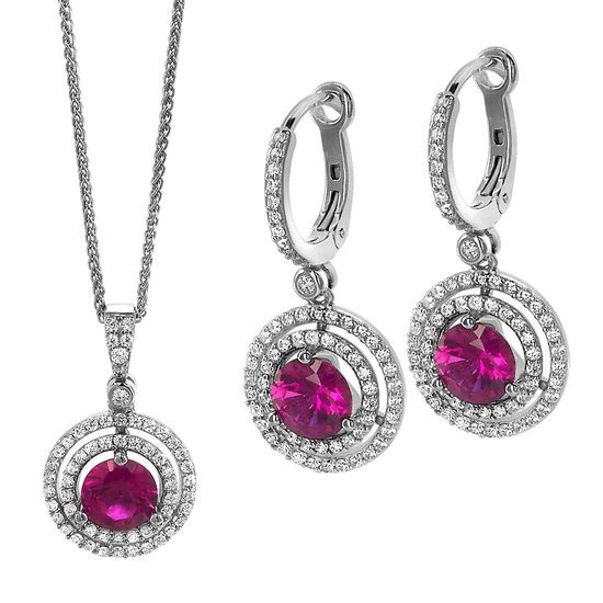 Orphelia Donna 925 Argento Rotonda Rosa Zirconia cubica