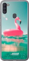 Samsung Galaxy A11 Hoesje Transparant TPU Case - Flamingo Floaty #ffffff