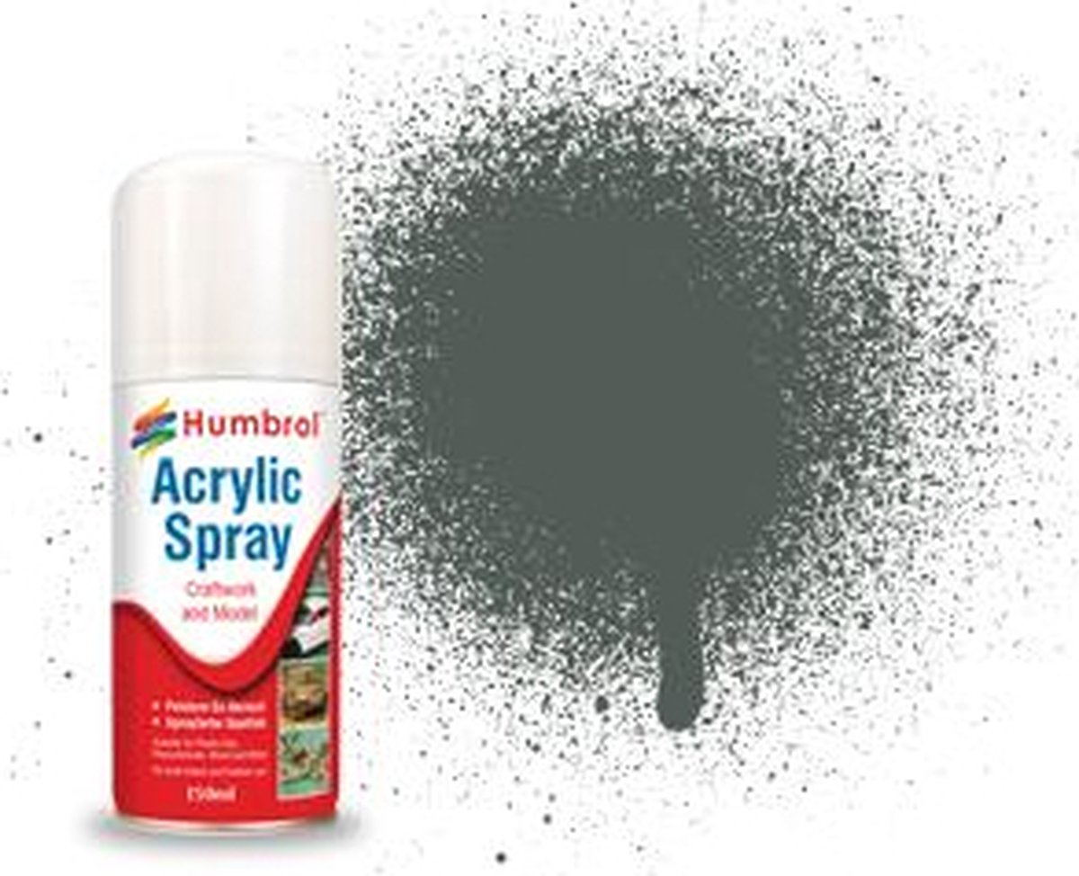Humbrol Hobbyverf Acrylverf - #1 Grey Primer - Matt - Acryl spray Verf spuitbus - 150 ml