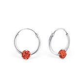 925 sterling zilveren oorringen met oranje zirkonia