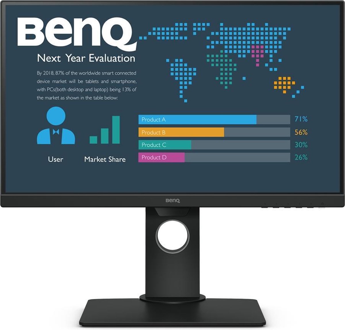 BenQ - Full HD Monitor BL2480T - HDMI - IPS-Beelscherm - 1080p - Draaibaar - 24 inch