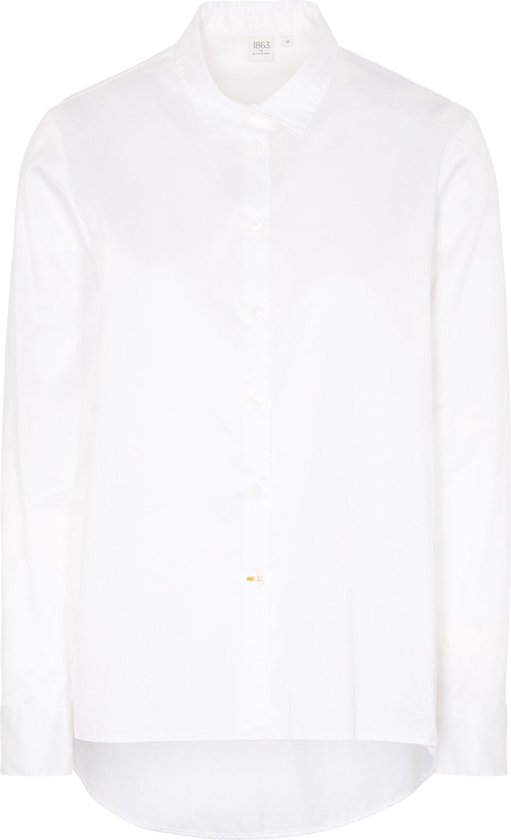 ETERNA 1863 dames blouse A-lijn - twill satijnbinding - wit -  Maat: