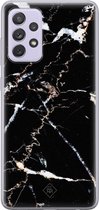 Samsung A72 hoesje siliconen - Marmer zwart | Samsung Galaxy A72 case | zwart | TPU backcover transparant