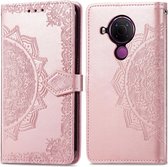 iMoshion Mandala Booktype Nokia 5.4 hoesje - Rosé Goud