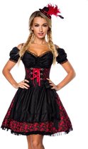 Dirndline Kostuum jurk -L- Dirndl Oktoberfest Rood/Zwart