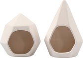 Waxinelichten. wit. H: 8.5+11 cm. d: 7.5+8 cm. 6 stuk/ 1 karton
