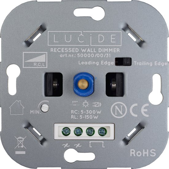 Lucide LED dimmer Fase aansnijding RL 5-150W /Fase afsnijding RC 5-300W Wit - Lucide