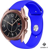 Siliconen Smartwatch bandje - Geschikt voor  Samsung Galaxy Watch 3 sport bandje 41mm - blauw - Strap-it Horlogeband / Polsband / Armband