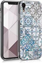 kwmobile telefoonhoesje voor Apple iPhone XR - Hoesje voor smartphone in blauw / grijs / wit - Marokkaanse Tegels design