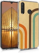 kwmobile telefoonhoesje voor Huawei P30 Lite - Hoesje voor smartphone in oranje / bruin / beige - Retro Strepen design