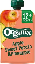 6x Organix Knijpfruit 12+m Appel Zoete Aardappel & Ananas 100 gr