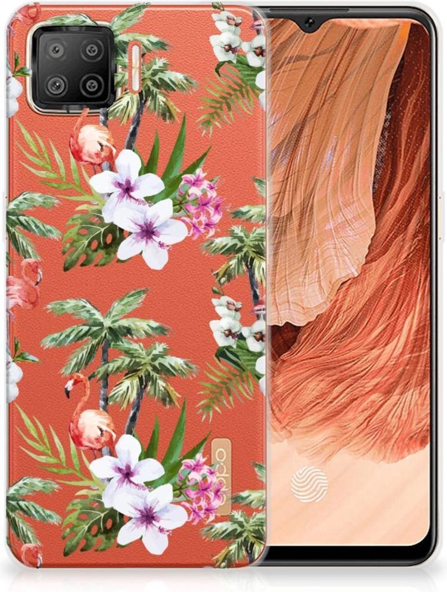 OPPO A73 4G TPU Hoesje Flamingo Palms